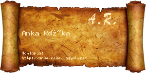 Anka Réka névjegykártya